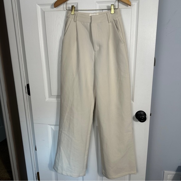 DISSH cream dress pants, size 2, wide leg, high rise, office, date night, flowy - Picture 1 of 11